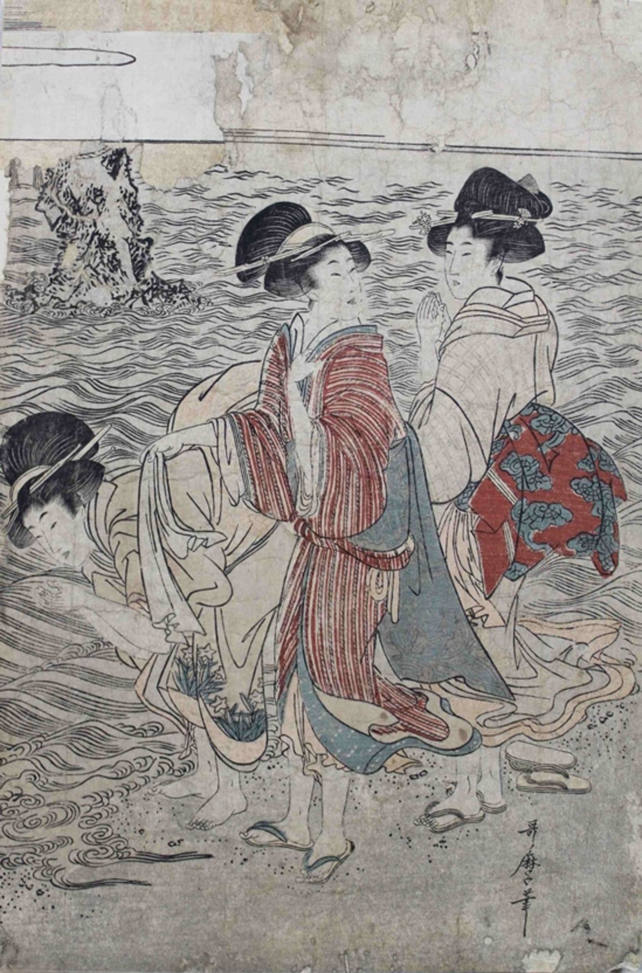 Kitagawa Utamaro (japanisch, 1753 - 1806), Frauen am Strand von Futami-ga-ura, Japan, Edo-Zeit, frü