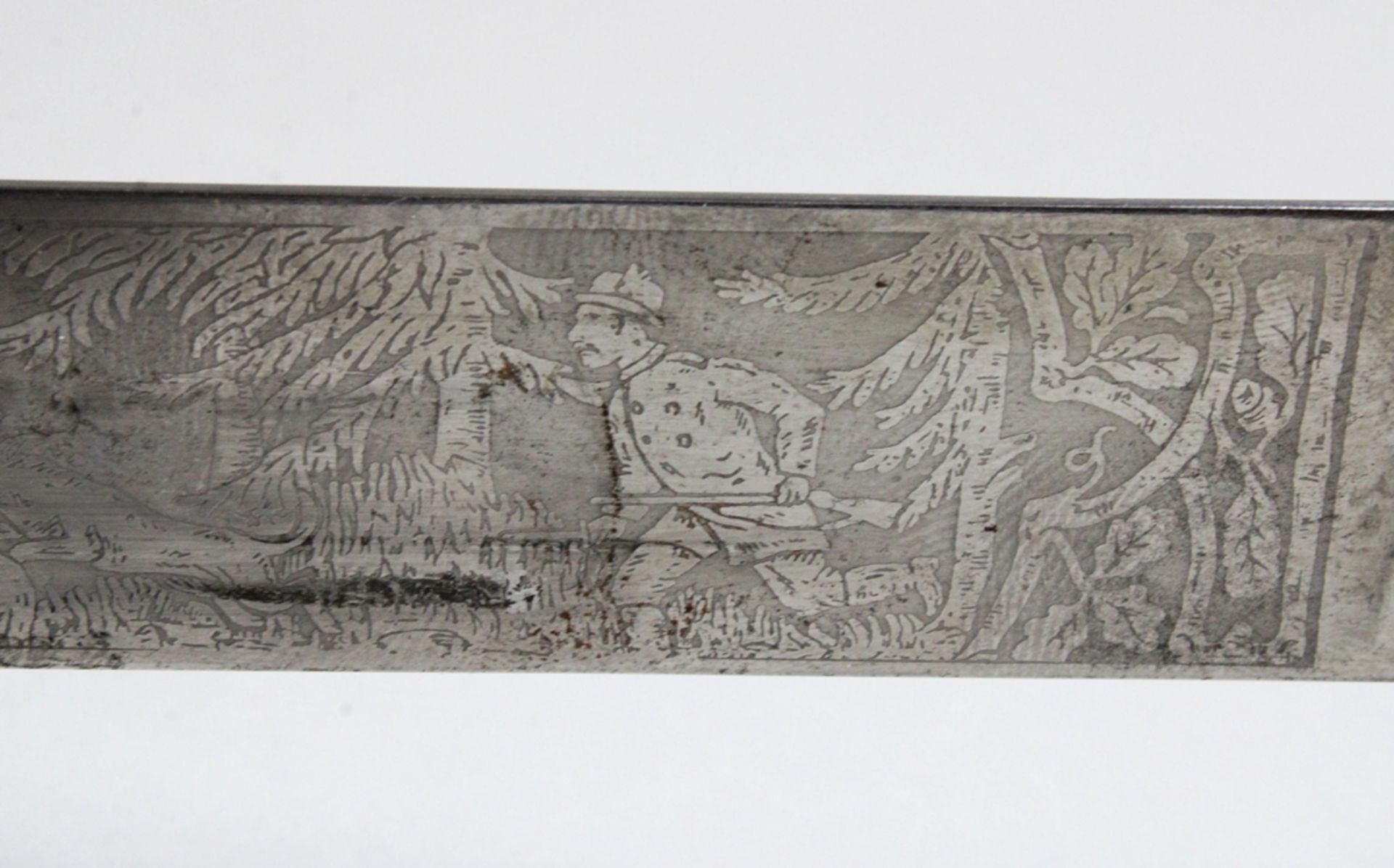 III. Reich Hirschfänger für Förster, Messinggefäß mit Parierbügel, aufgelegte Eicheln, einfaches Mu - Bild 4 aus 5