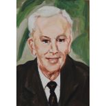 Oswald Kollreider (österreichisch, 1922 - 2017), Porträt eines Mannes, 1976, Gouache auf Papier, un