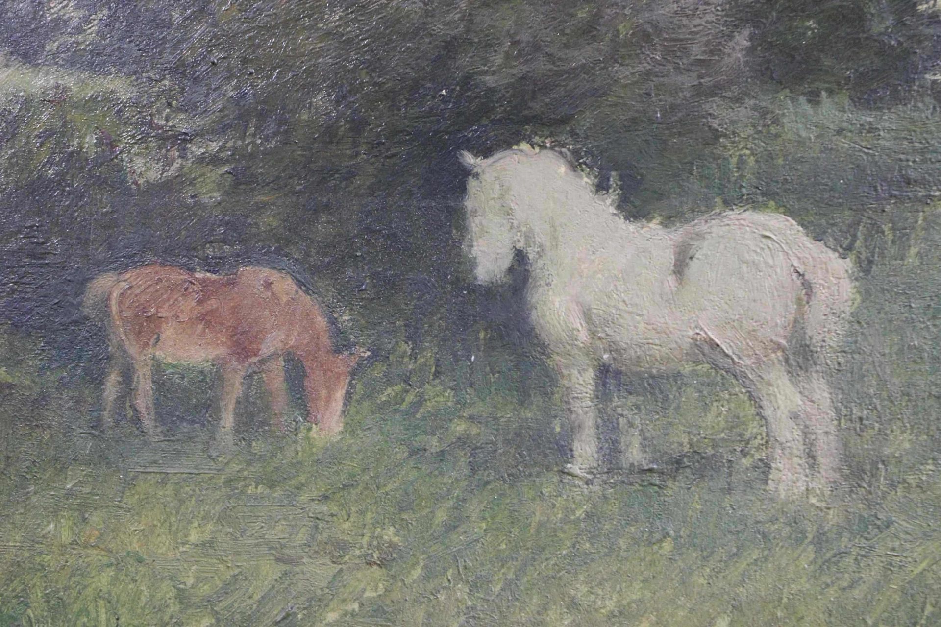 August Rixen (deutsch, 1897 - 1949), Landschaft, Öl auf Hartfaserplatte, unten rechts signiert, Lic - Image 4 of 4