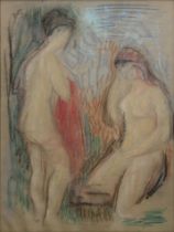 Karl Stachelscheid (deutsch, 1917 - 1970), Aktfiguren, Pastell, unsigniert, Lichtmaß: 59 x 45 cm, R