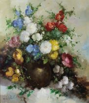 John Pradier (1845-1912), Blumenstillleben, Öl auf Leinwand, unten links signiert, Lichtmaß: 79 x 6