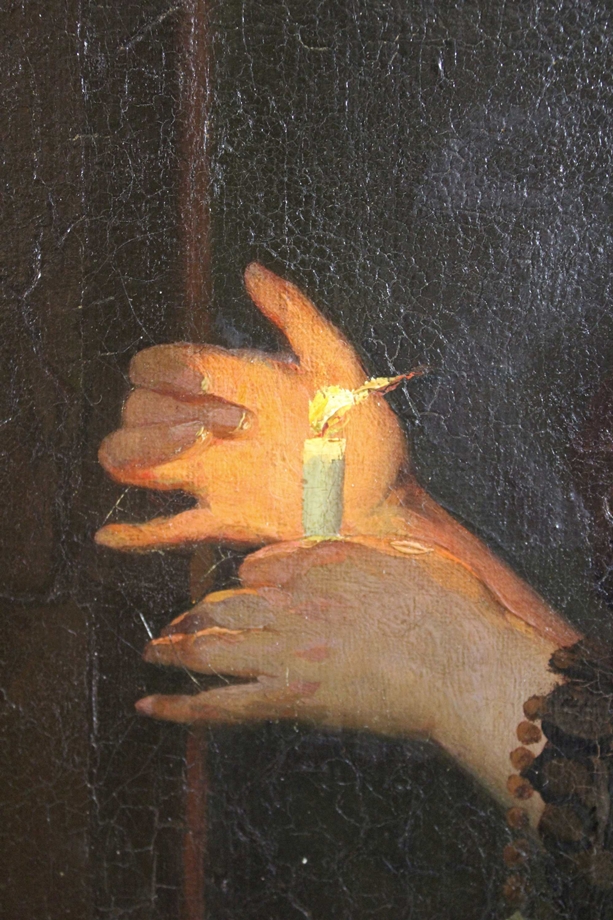 Heinrich Gustav Hermann (deutsch, 1854 - 1931), zur Frühmesse am Allerseelentag, Öl auf Leinwand au - Image 5 of 6