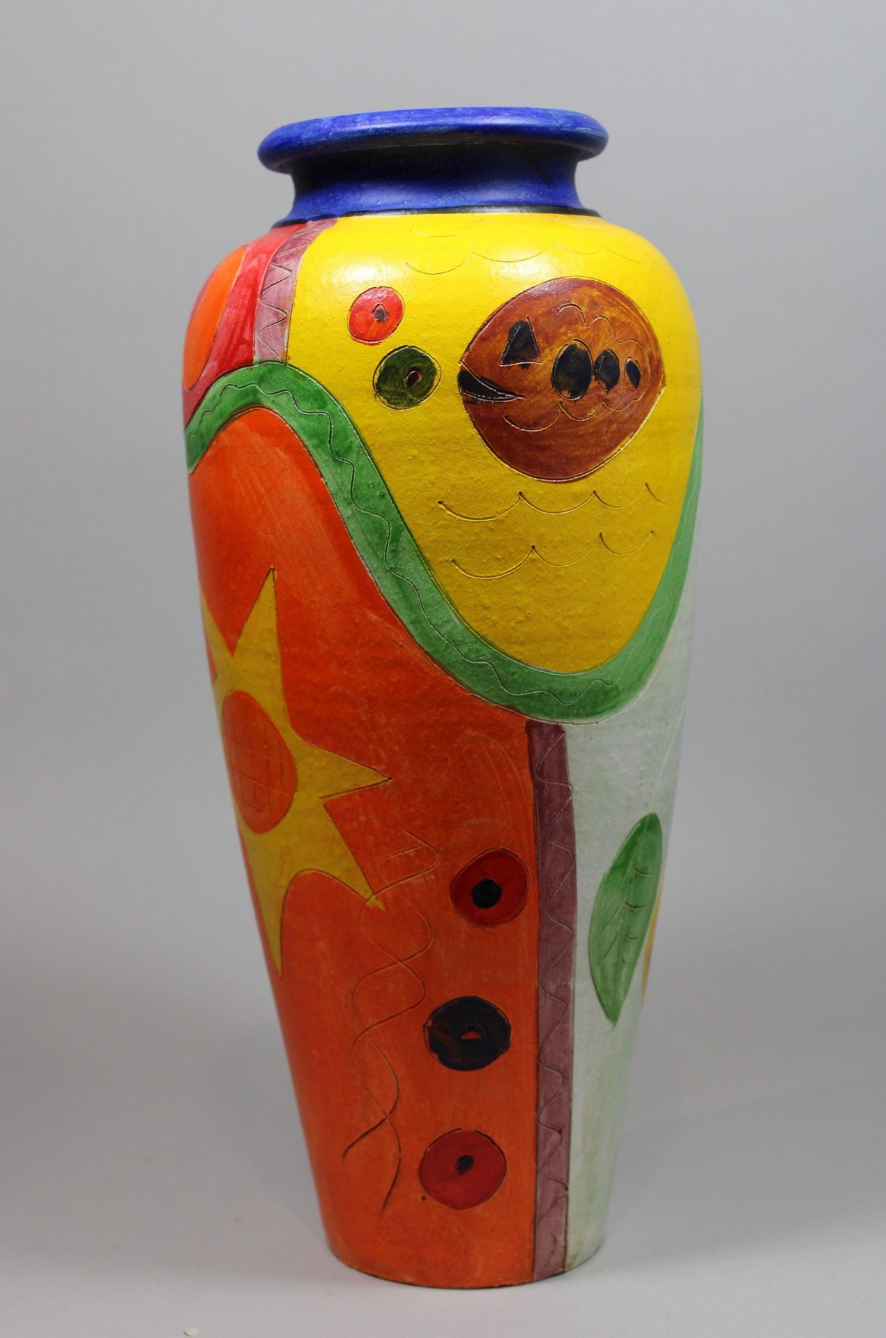 Vase, Keramik, Portugal, um 1980, am Boden signiert, H.: 41 cm. Guter Zustand.