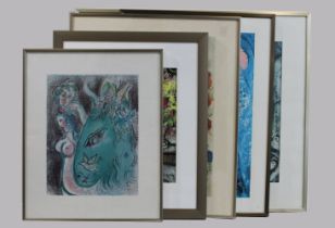 Marc Chagall (belorussisch/französisch, 1887 - 1985), Fünf Multiples: Offenes Fenster, Lichtmaß: 44