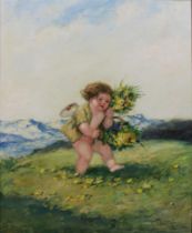 Carl Plückebaum (deutsch, 1880 – 1951), Frühlingsengel, Öl auf Holz, unten rechts signiert, Lichtma