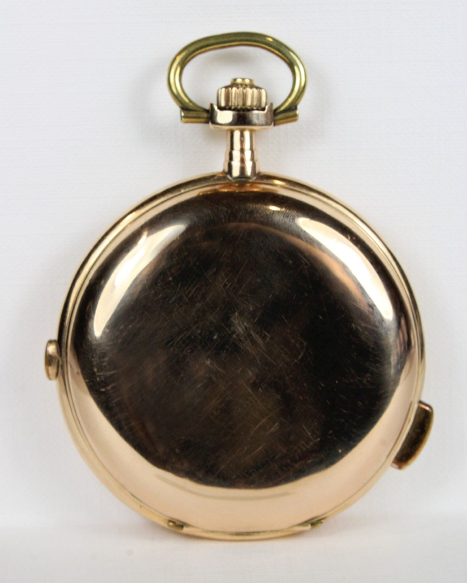 Chronograph mit Repetition, um 1896, 585er Gold, Reichsgoldstempel, Modellnummer: 118121, Gewicht: - Bild 2 aus 6
