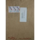 Joseph Beuys (deutsch, 1921 - 1986), Briefumschlag mit alter Absenderadresse, Drakeplatz 4, 4008 Dü