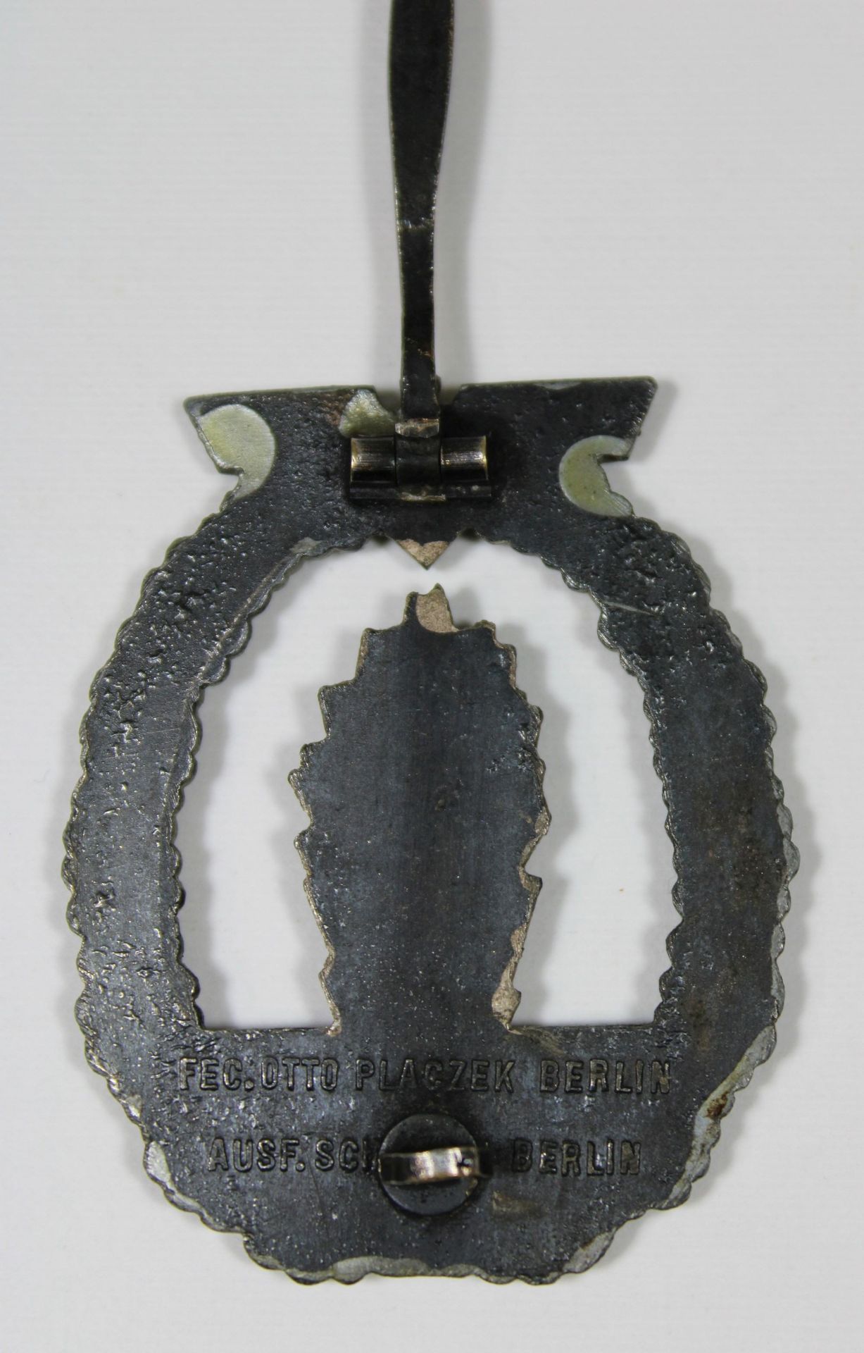 Minensucherkriegsabzeichen, Buntmetall, Ruckseite: massiv, Markierung des Herstellers: Fec.Otto Pla - Bild 2 aus 2