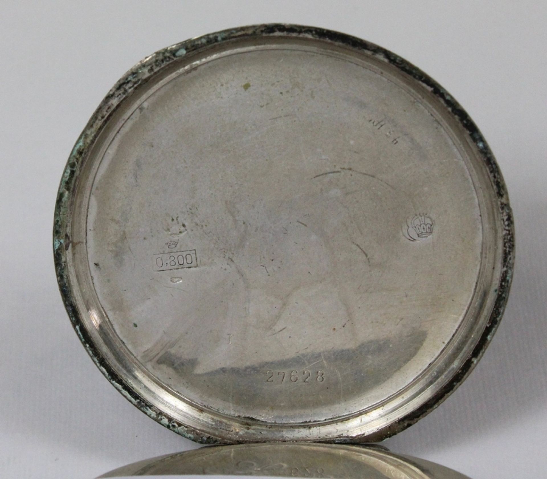 Silberne Herrentaschenuhr, 800er Silber, Punze: Halbmond und Krone, System Breguet, Modellnummer: 2 - Image 5 of 5