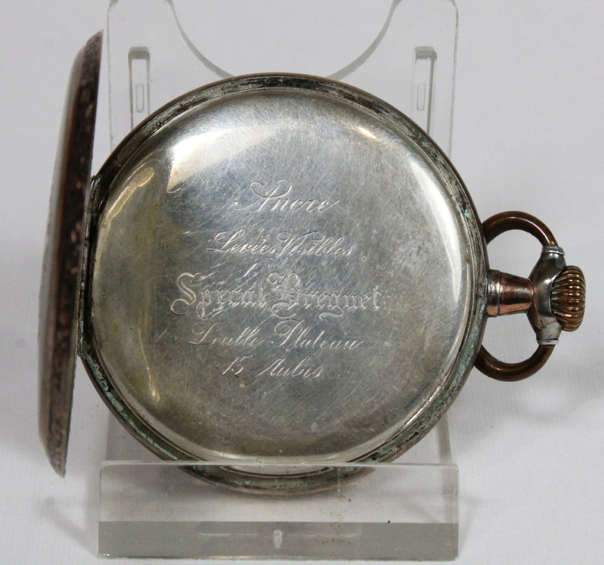 Silberne Herrentaschenuhr, 800er Silber, Punze: Halbmond und Krone, System Breguet, Modellnummer: 2 - Bild 4 aus 5