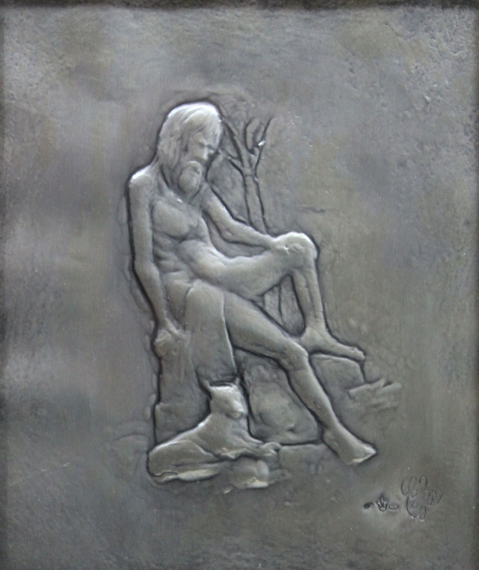 Enzo Sernesi (italienisch, geb. 1915), Relief-Skulptur: Inverno, um 1970, 800er Silber, unten recht