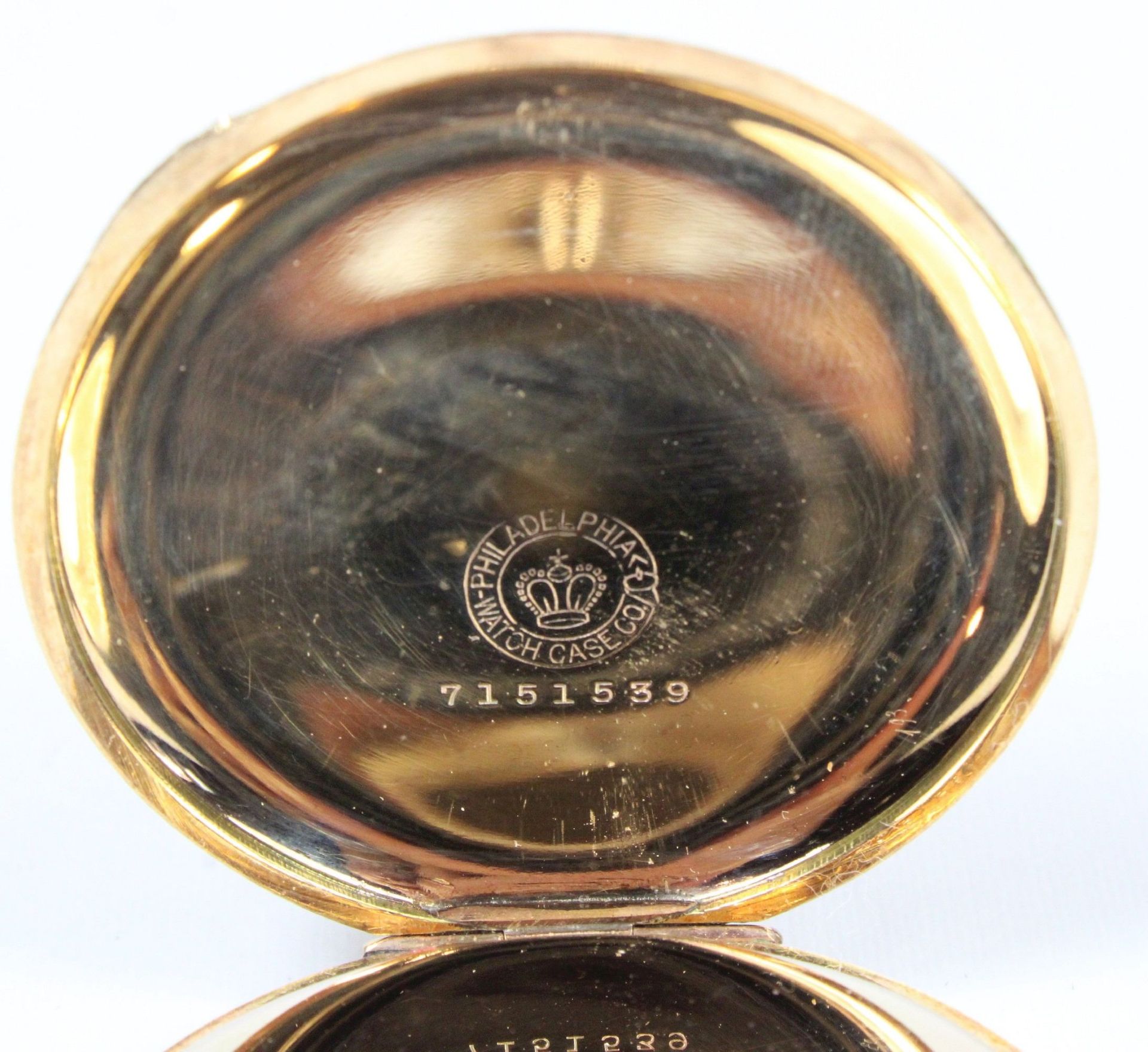 American Waltham Herrentaschenuhr, USA, Anfang 20. Jh., vergoldet, Modellnummer: 7151539. Guter Zus - Bild 5 aus 6