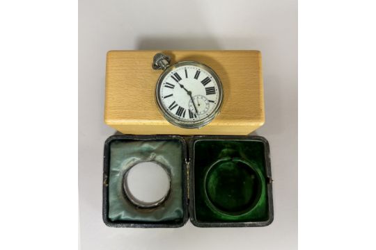 Taschenuhr mit Ständer, Uhr: Argentan, Nummer:400423, Rahmen: Silber, England, Birmingham, 1899, Si - Bild 3 aus 5