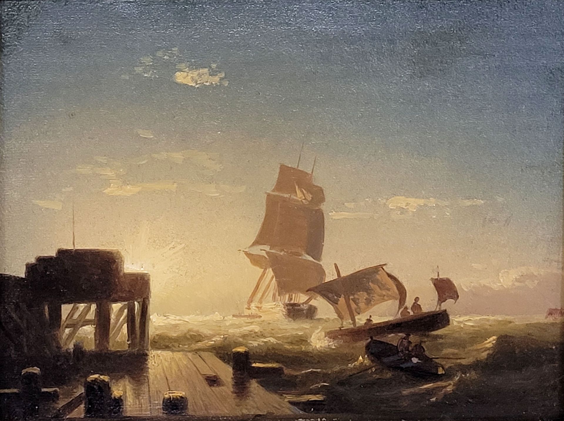 GUDIN, Théodore: Schiffe in schwerer See vor einem Anleger - Image 2 of 2