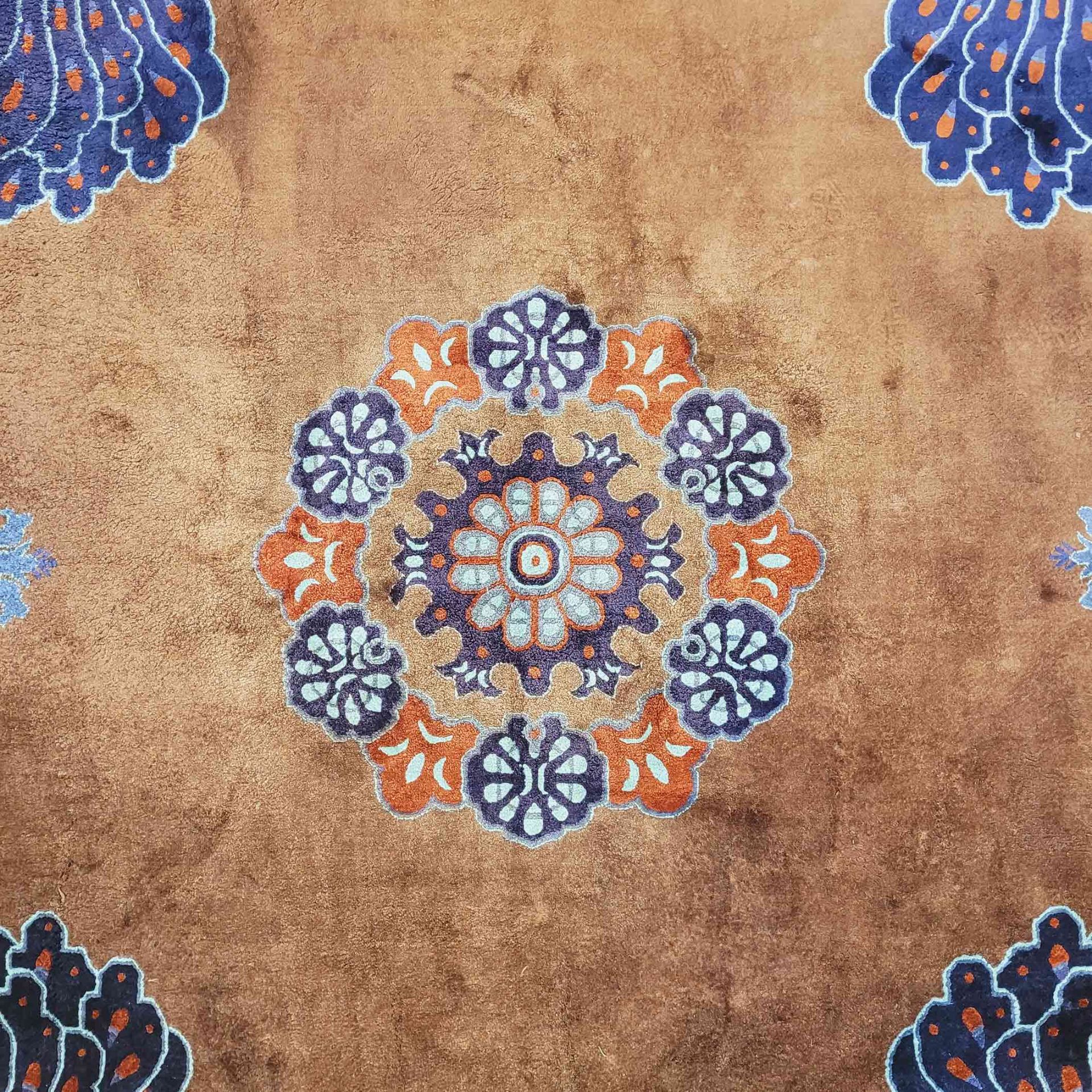 Teppich China, Seide, um 1950, 317 x 216 cm, Zustand B/C - Bild 3 aus 3