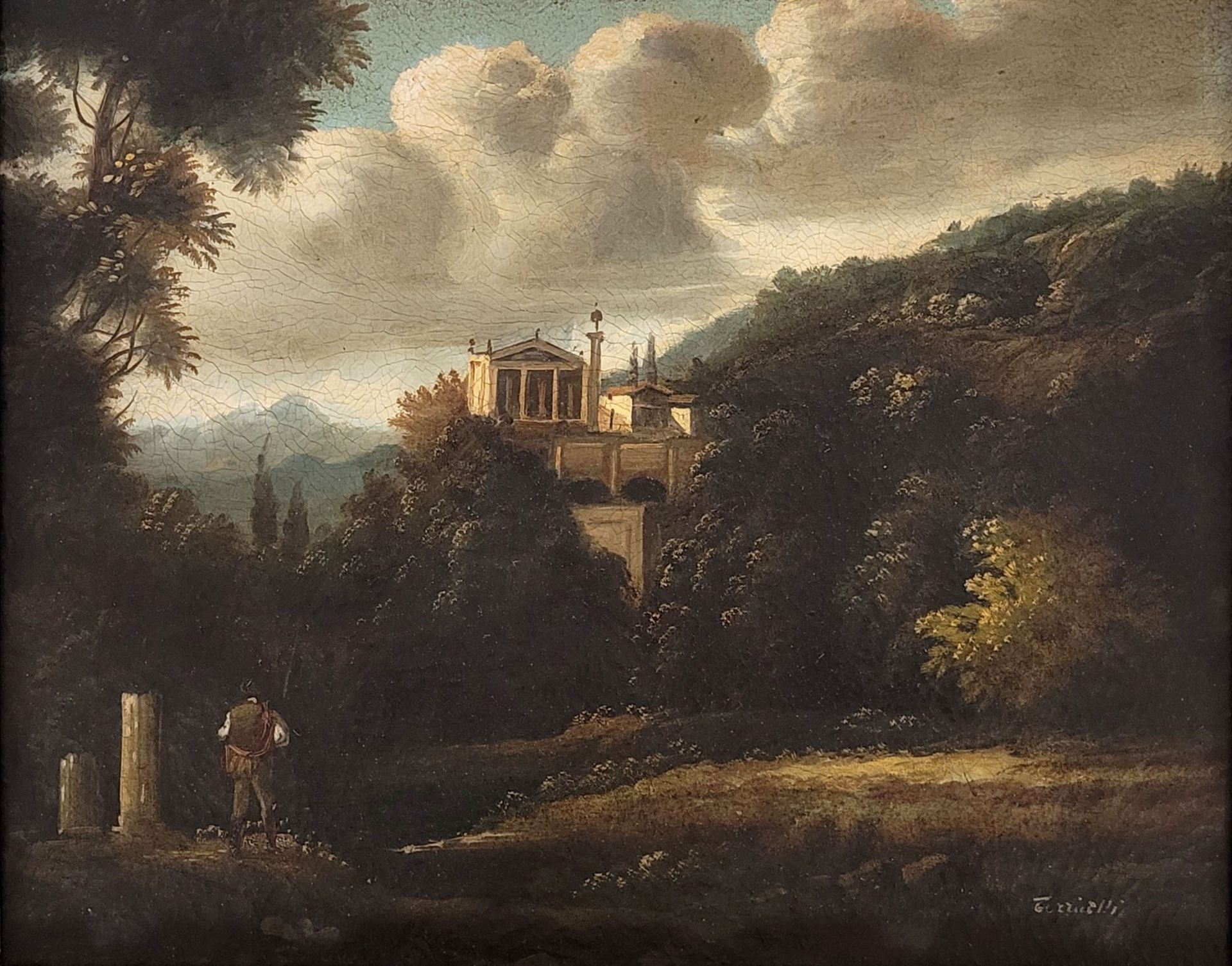 TORRICELLI, Giovanni Antonio: Klassizistischer Tempel in italienischer Landschaft - Bild 2 aus 2