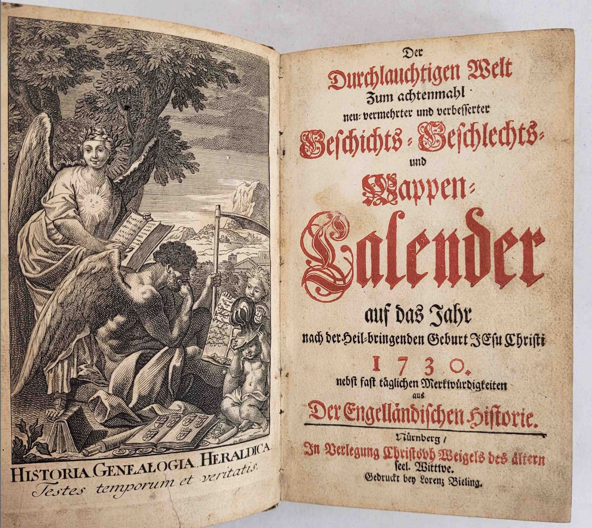 Geschichts-, Geschlechts- und Wappen-Kalender auf das Jahr…1730