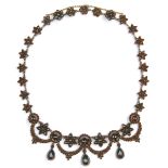 Collier, Granat, vergoldet, um 1900 20