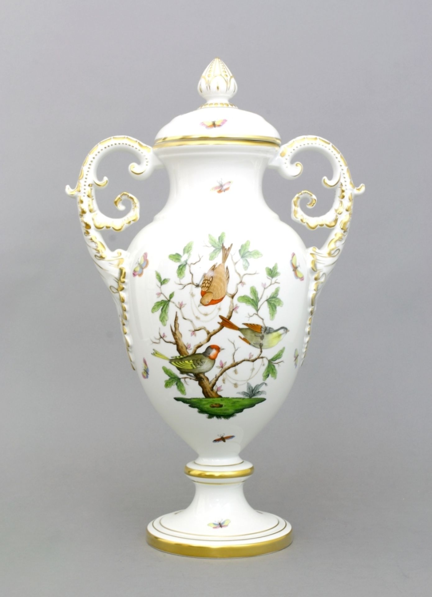 Rothschild, große Deckelvase, Herend,