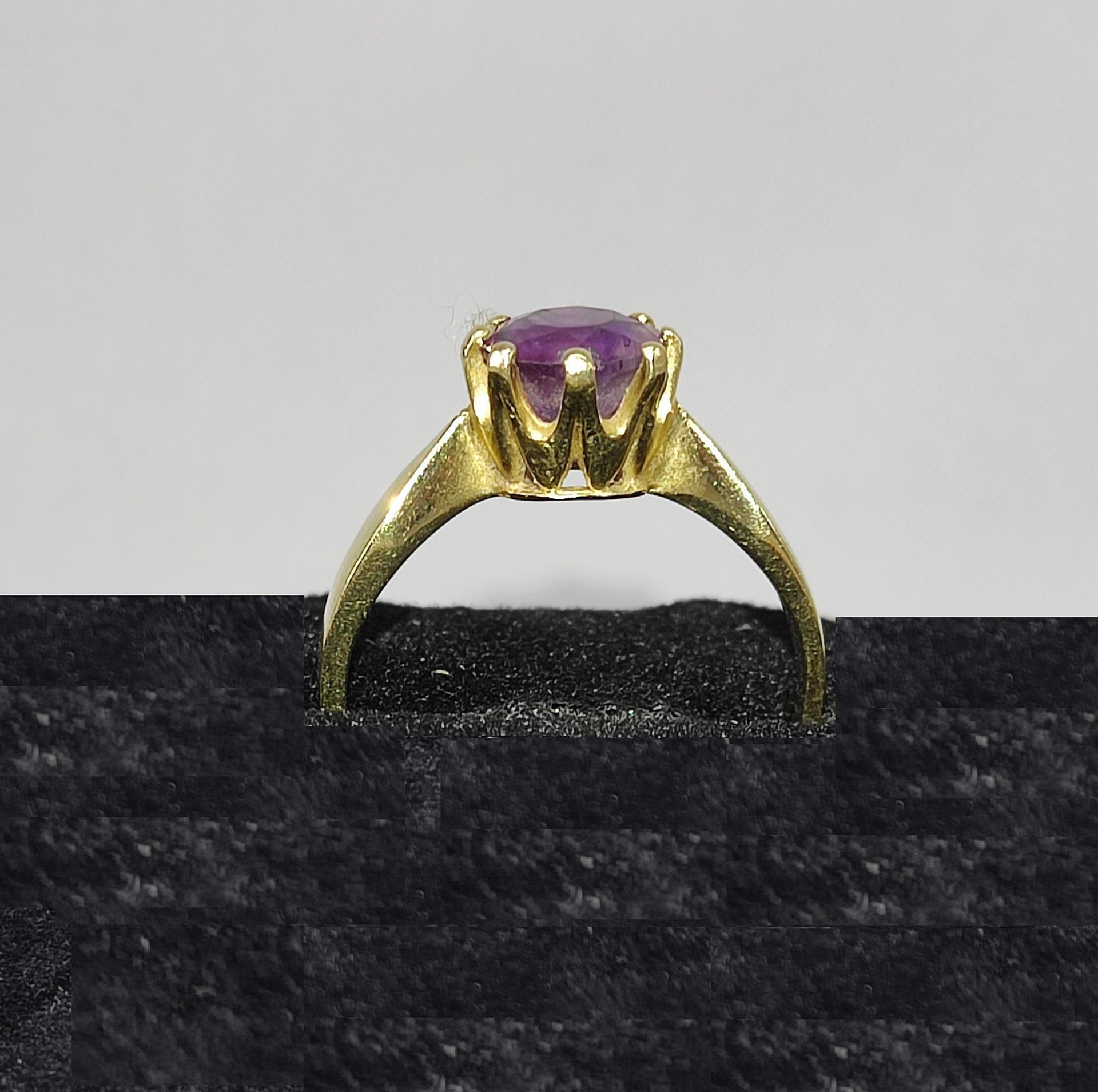 Ring mit Solitär Amethyst, Gelbgold 585, Gr. 57, Ø 9 mm, h: 6 mm