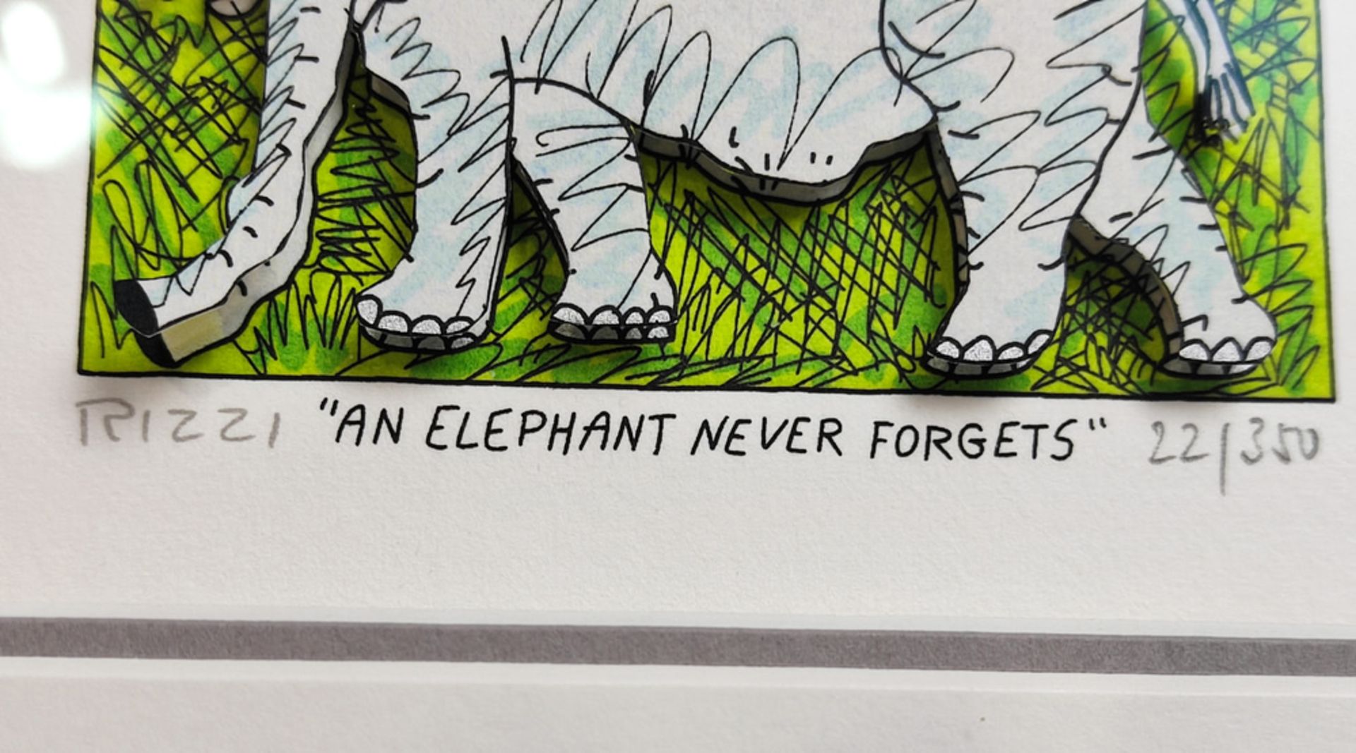 James Rizzi (1950-2011) 3-D Grafik "An elephant never forgets" lim. 22/350 - Bild 3 aus 5
