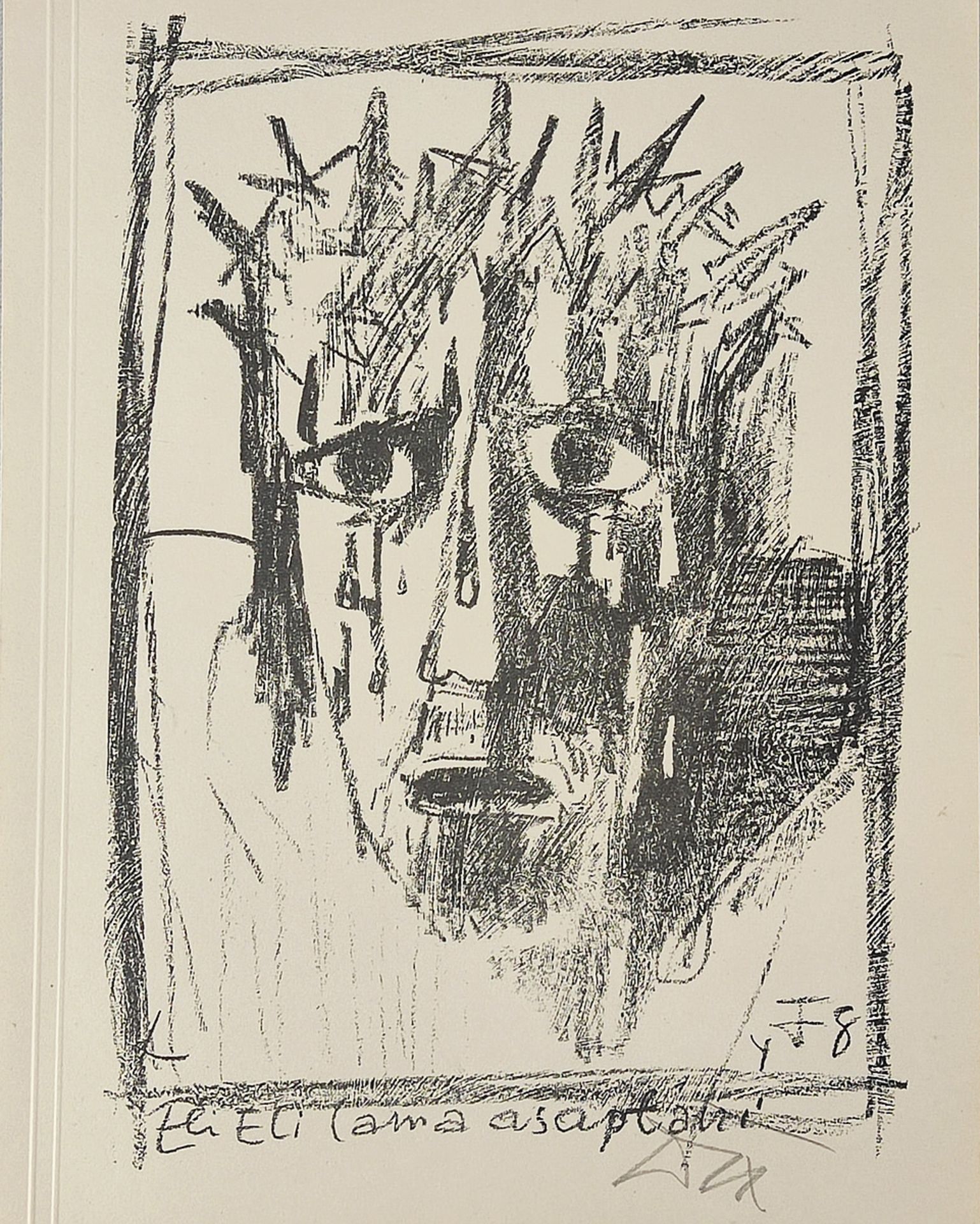 Otto Dix (1891-1969) "Eli, Eli, lama asabtani? 1948" Christuskopf
