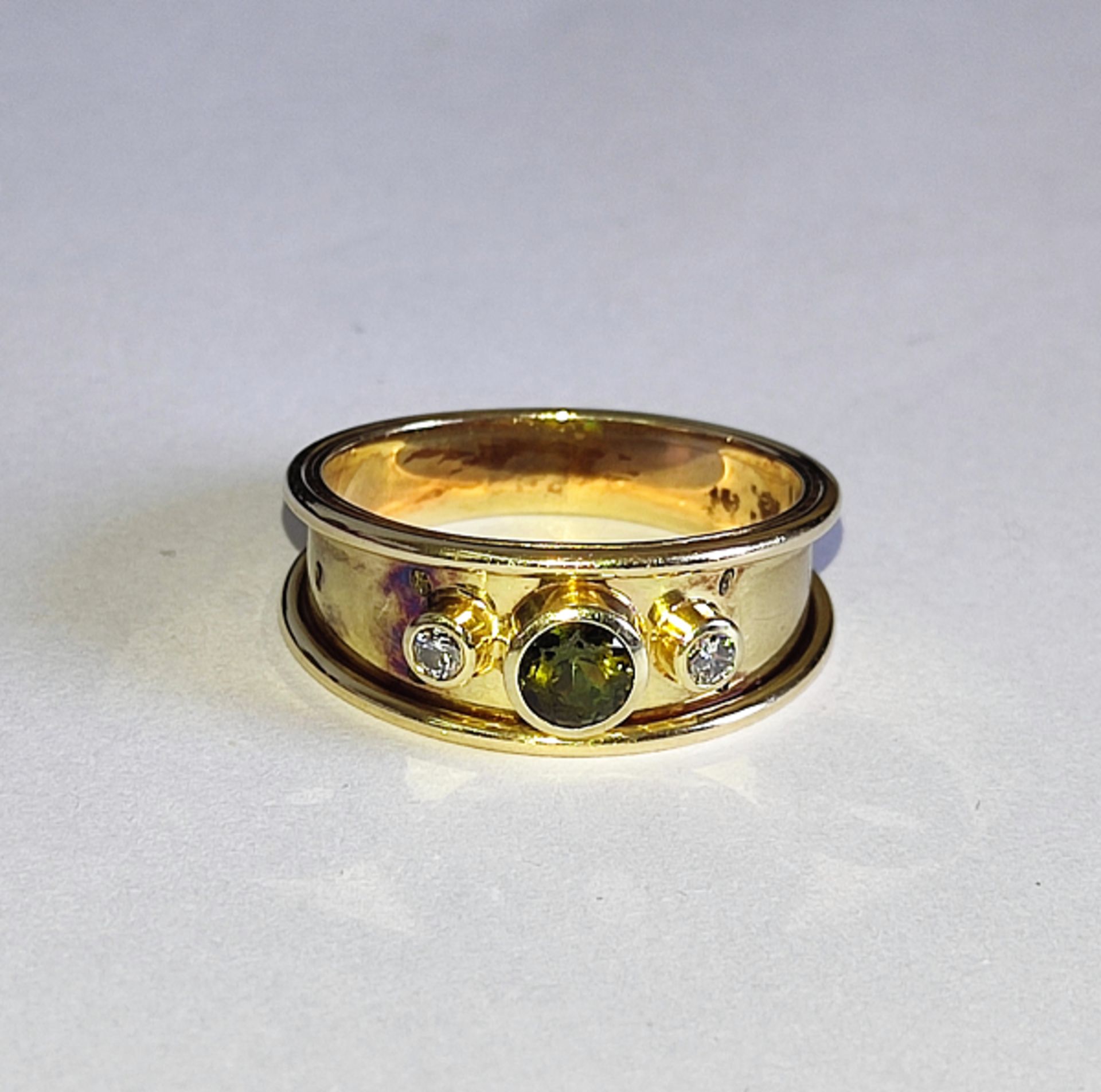 Ring mit Brillanten, 585 Gelbgold