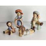 4 Goebel Kinderfiguren "Nina & Marco", sign. Limpke