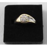 Ring mit kleinen Brillanten, Gr. 57, 585er Gelbgold