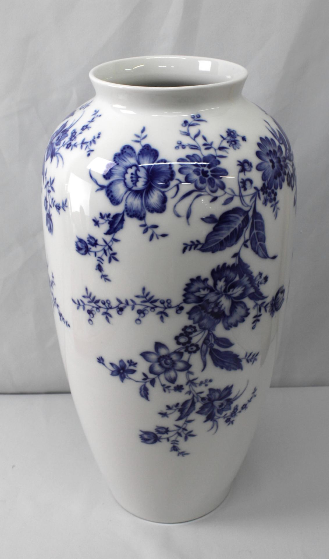 Bodenvase blau/weiße Blumen, Krautheim Selb Bavaria