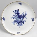 Wandteller Meissen, "Aquatinta" Blaue Blume