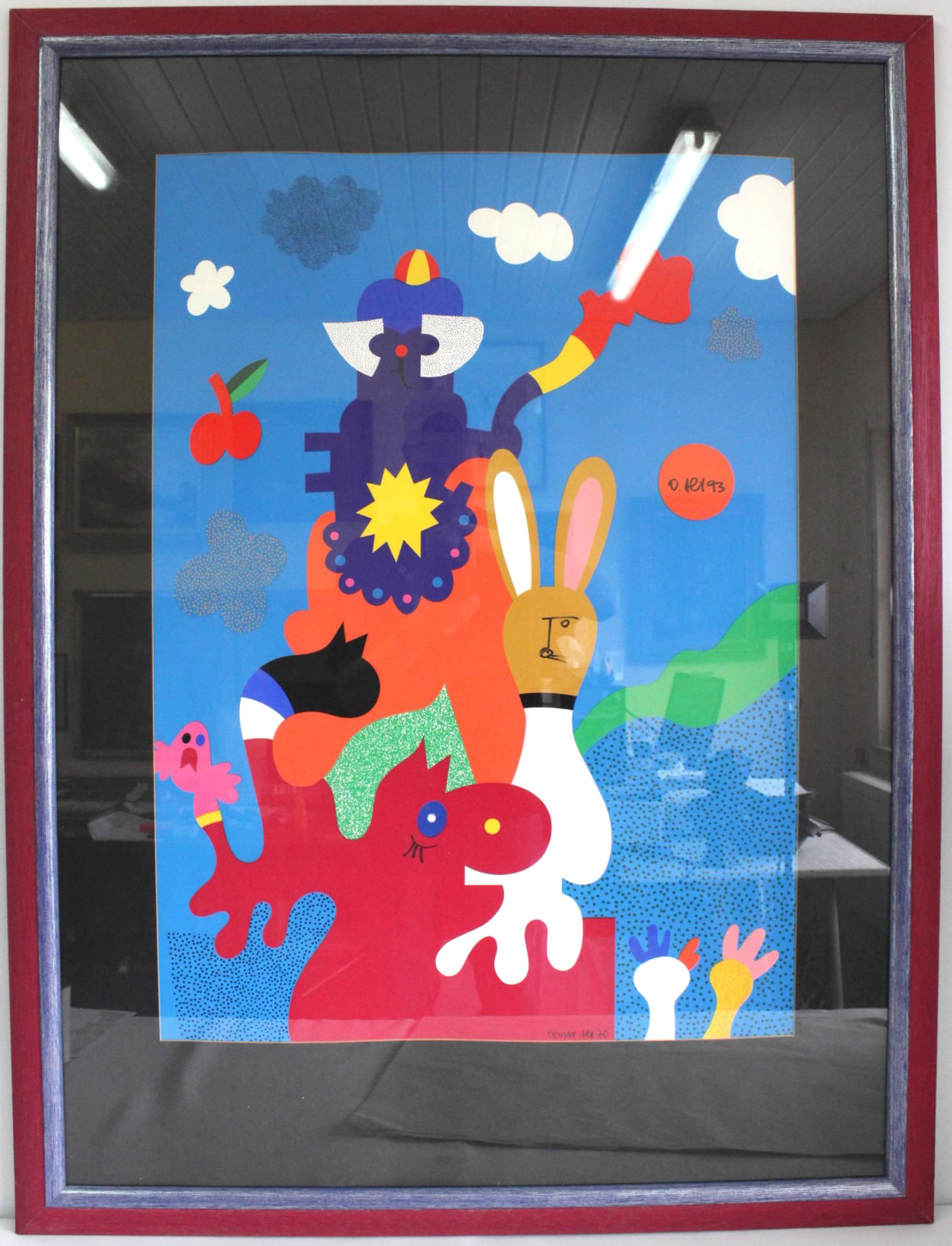 Otmar Alt (1940) Serigrafie in 18 Farben "Wettlauf zwischen Hase und Igel"