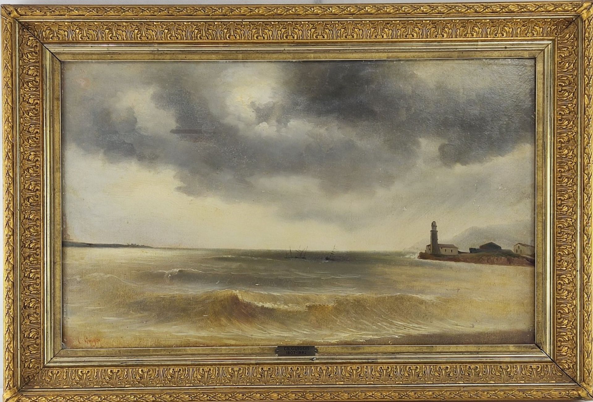 Charles Louis GUIGON (Schweiz 1807-1882) "Boote vor der Küste"