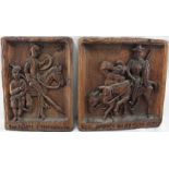 2 Holzreliefs "Don Quijote u. Sancho Panza"