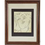 Marc Chagall (1887-1985) "Selbstporträt" orig. Bleistiftzeichnung