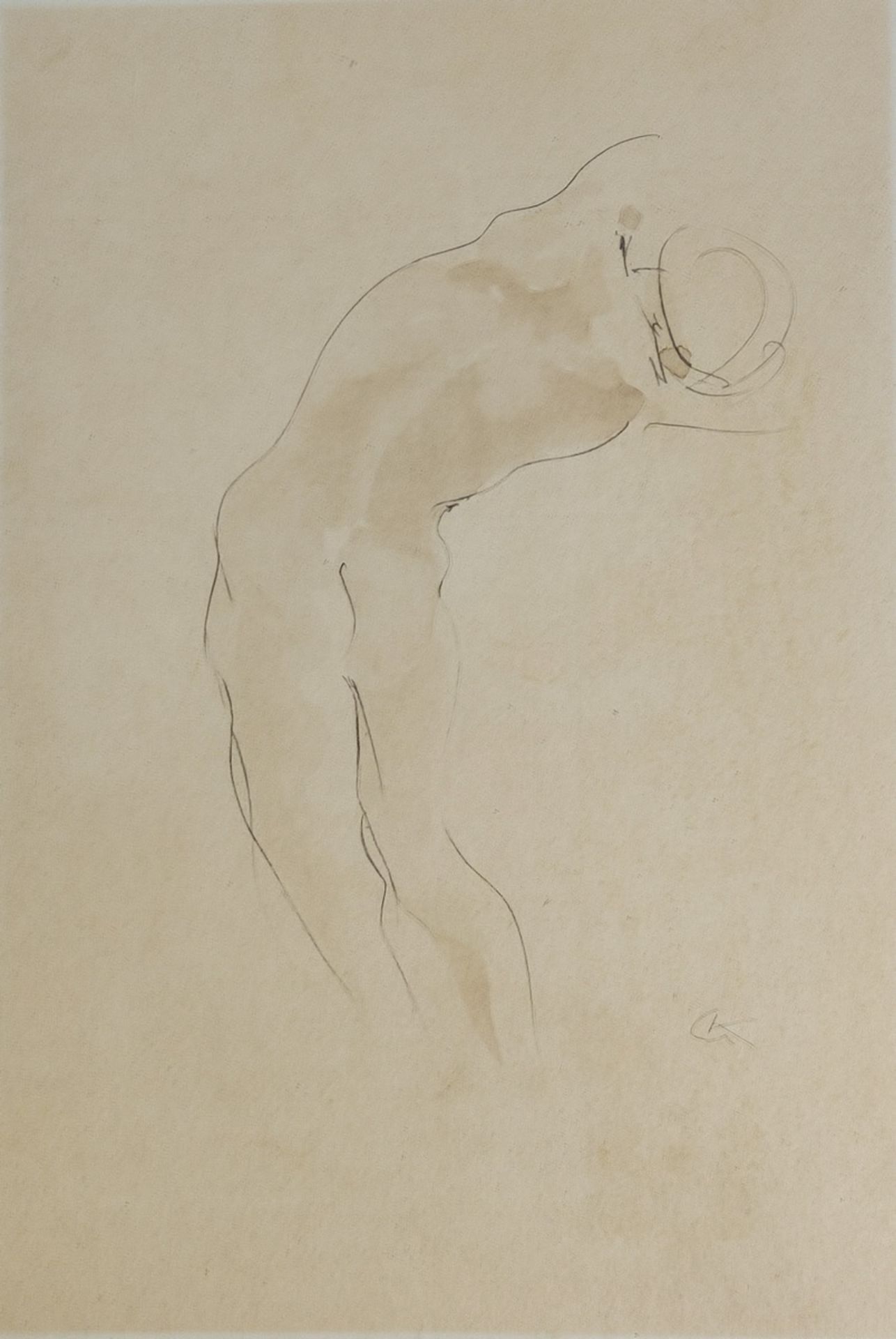 Georg Kolbe (1877-1947) Lichtdruck "Stehender weiblicher Rückenakt"