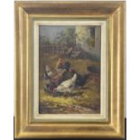 Alexandre Defaux (1826 Bercy - 1900 Paris) "Hühner vor dem Haus"