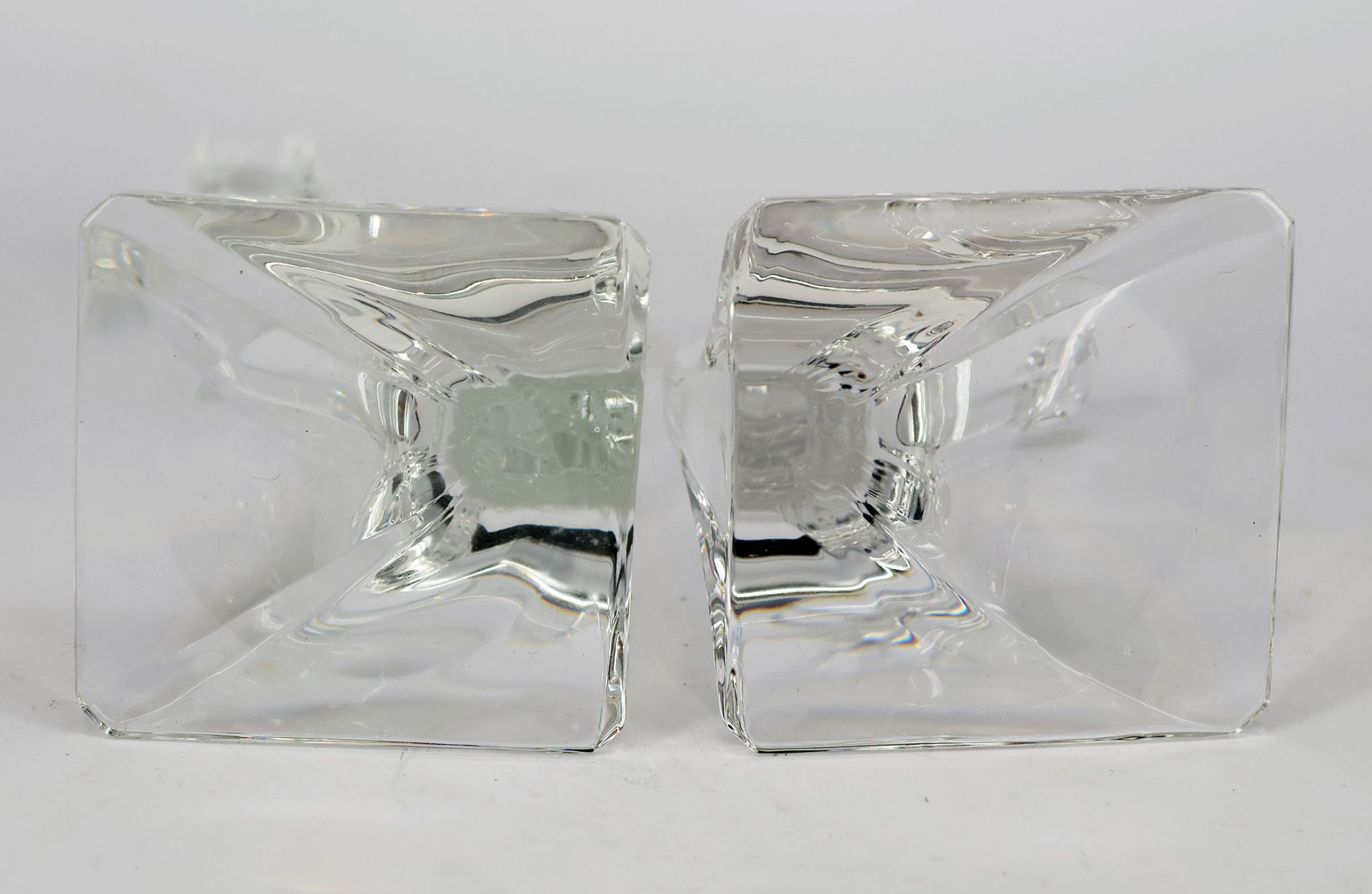 5 Leuchter, Glas, Riedel, gemarkt, H 25 cm, 2 x H 20 cm, 2 x H 15 cm - Image 3 of 4