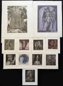 Ernst Fuchs (1930 - 2015), insgesamt 11 Werke. 2 große Radierungen: Ikarus - Hermaphrodit und das
