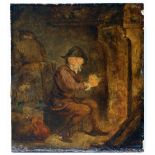 David Teniers, Schüler, Umkreis, Nachfolge, 17. Jh., Bauer in Interieur, Öl/Holz, rücks. bez.,