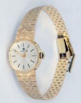 Junghans, Damenarmbanduhr, 585er Gelgbold, Zifferblatt mit Stabindices, Uhr läuft an (Werk nicht
