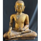 Mönch, Rattanakosin. Bronze mit Vergoldung. Thailand, 19. Jh., H 75 cm. Monk, rattan akosin.