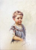 Oreste Cortazzo (1836-1910), Kinderbildnis, Halbfigurenportrait eines Kindes mit kurzen