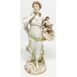 Meissen, Amorettenverkäuferin, nach einem Entwurf von Paul Helmig, stehende antikisierende weibliche