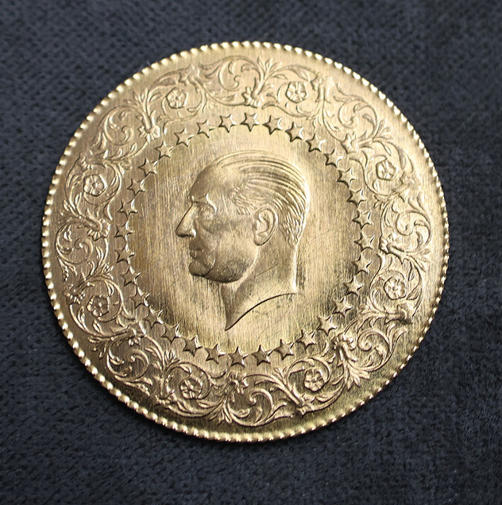 Konvolut Goldmünzen: 1 x 100 Piaster, Gold, Kemal Atatürk, D 30 mm, 7 g; 1 x 100 Kurush / Piaster, - Image 7 of 7