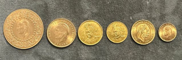 Konvolut Goldmünzen: 1 x 100 Piaster, Gold, Kemal Atatürk, D 30 mm, 7 g; 1 x 100 Kurush / Piaster,