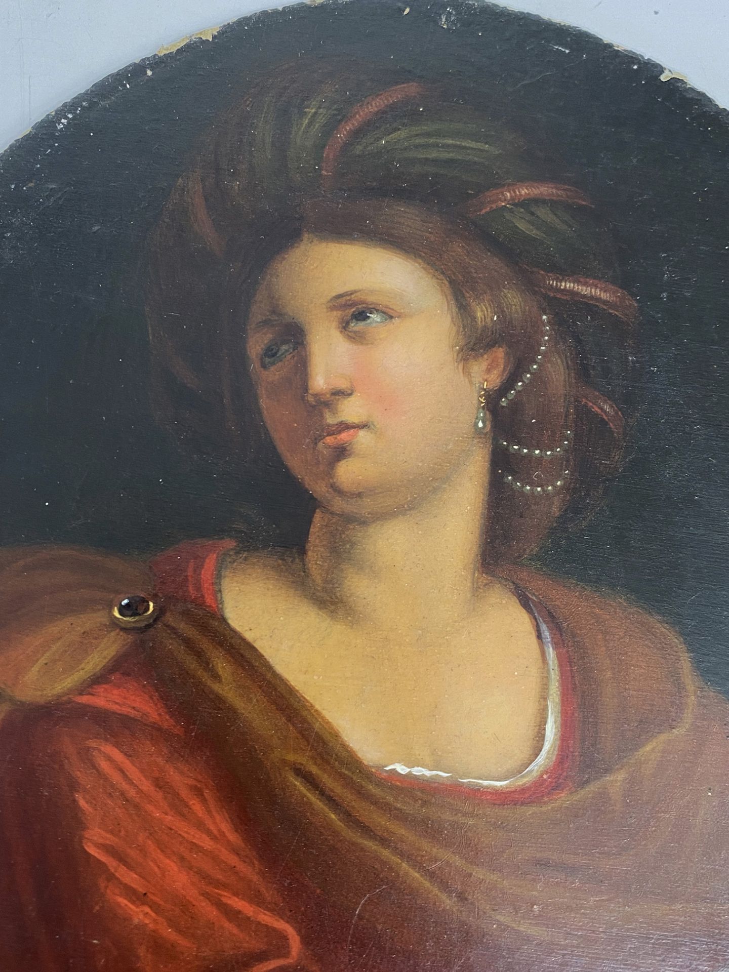 Konvolut von 5 kleinen Gemälden: Italien, 17. Jh., Darstellung einer weiblichen Personifikation, mit - Bild 5 aus 9