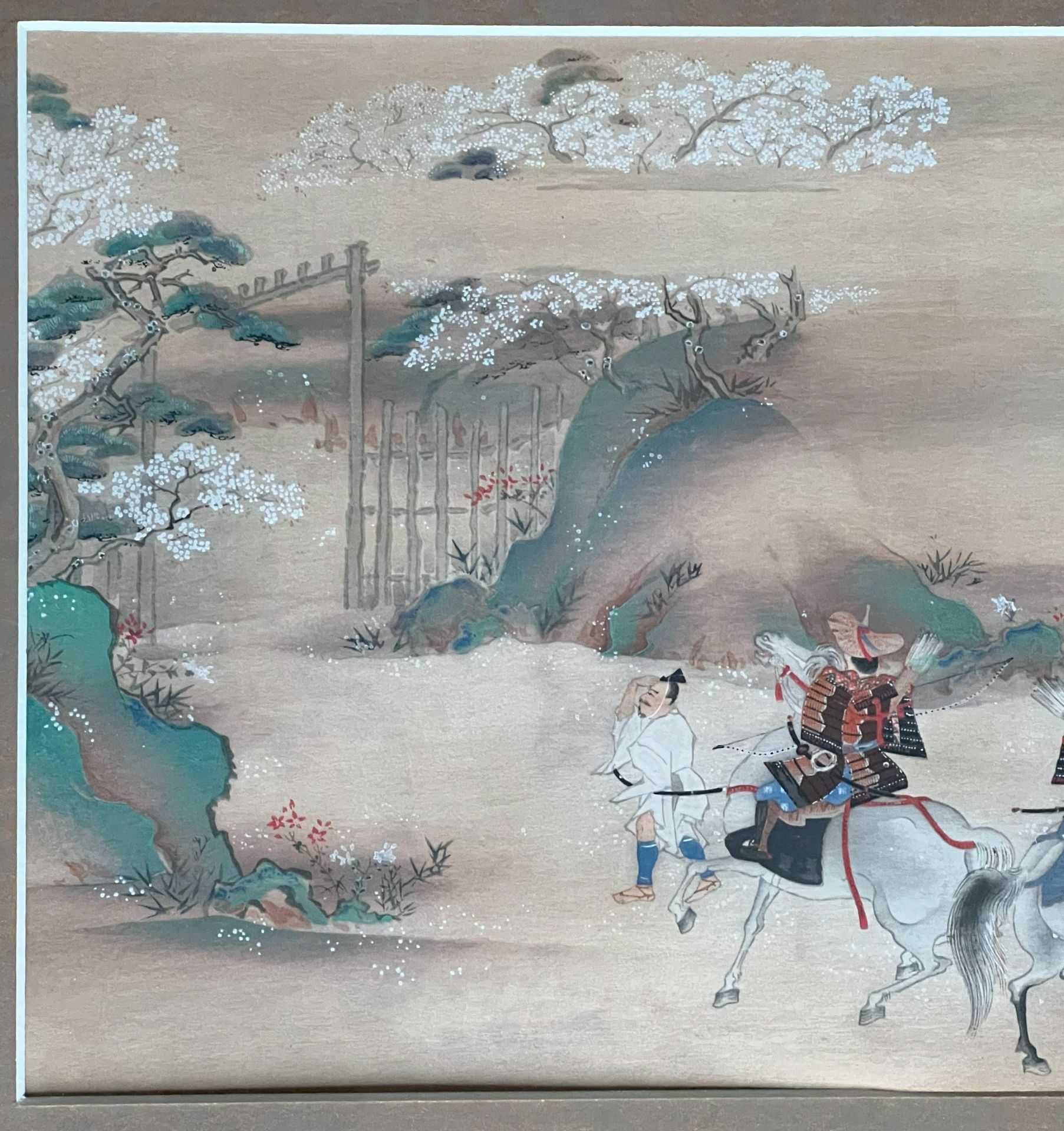 China, 19. Jh., 2 Aquarelle: Reiter- und Jagdszene, signiert, sowie Häusliche Szene, signiert, je 21 - Image 3 of 7