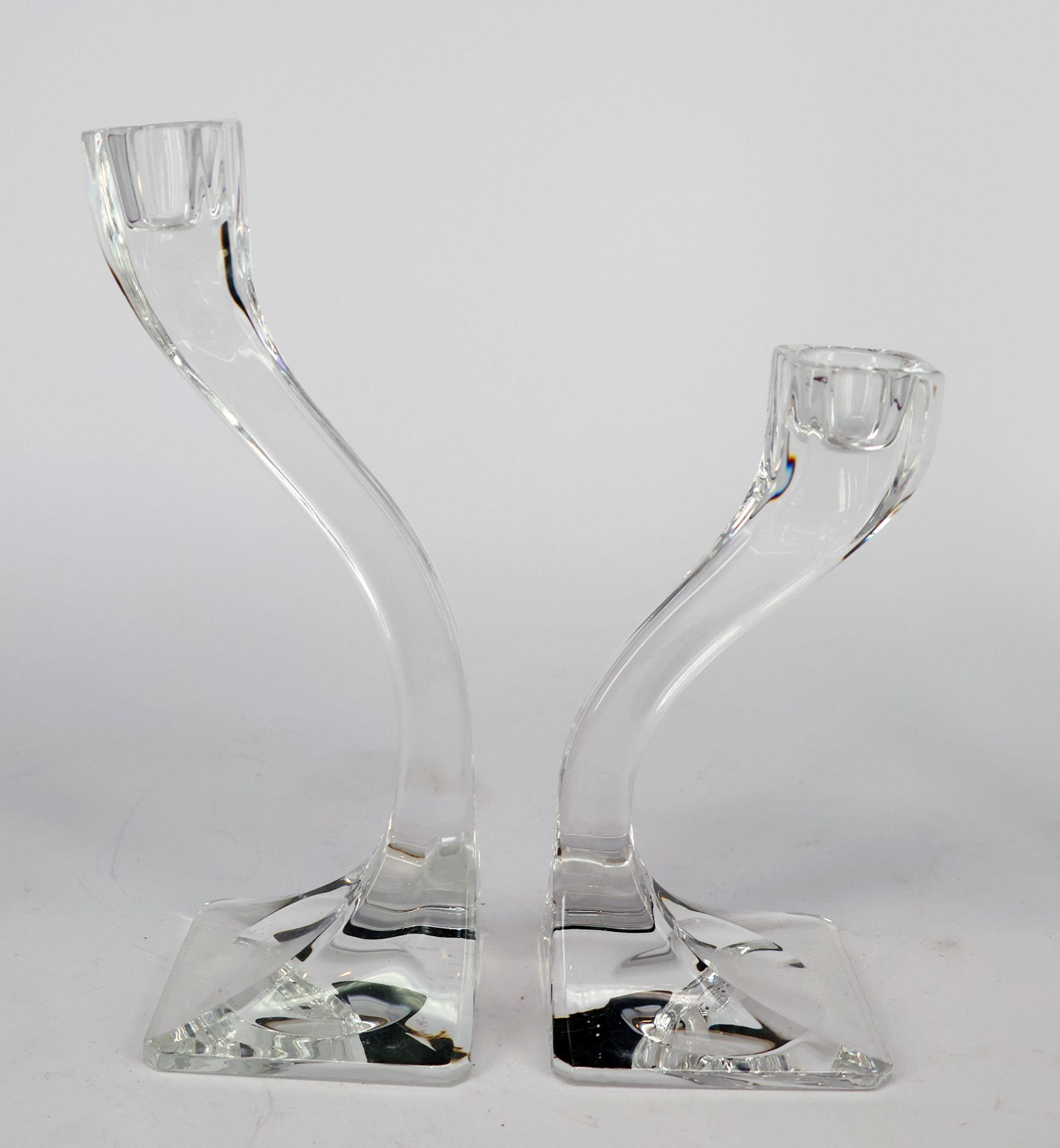 5 Leuchter, Glas, Riedel, gemarkt, H 25 cm, 2 x H 20 cm, 2 x H 15 cm - Image 4 of 4